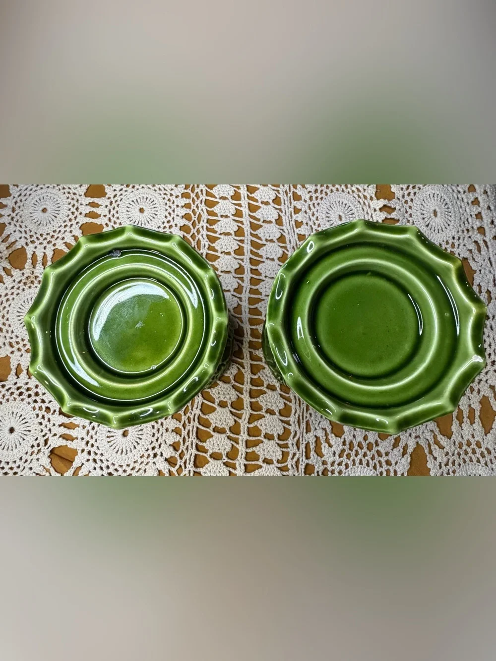 VTG Rubens Originals Ceramic Holly Candlestick Holders Pair 2TX-2445